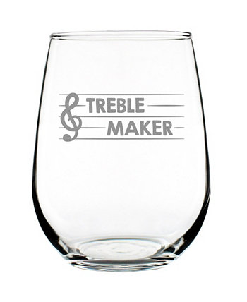 Подарки для музыкантов Treble Maker без ножки, бокал для вина, 17 унций Bevvee