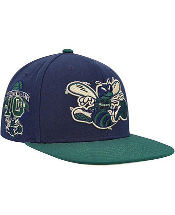 Мужская темно-зеленая шляпа Charlotte Hornets в честь 10-летия Hardwood Classics Grassland Mitchell & Ness