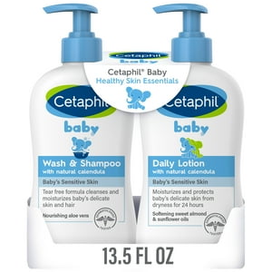 Cetaphil Baby Healthy Skin Essentials Set, Includes Baby Wash & Shampoo and Daily Body Lotion, 2 Piece Cetaphil