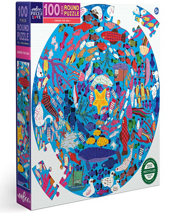 Under The Sea 100 Piece Round Puzzle Set, Ages 5 years and up EeBoo