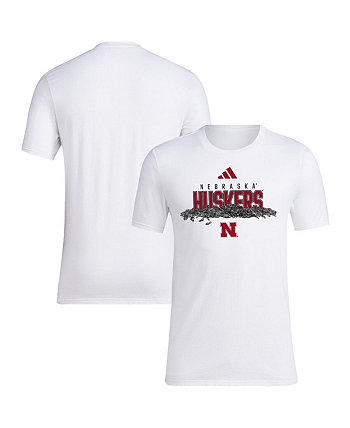 Men's White Nebraska Huskers Baseball Sunflower Seeds T-Shirt Adidas