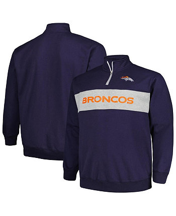 Мужская темно-синяя флисовая куртка Denver Broncos с молнией четверть и четверть Profile