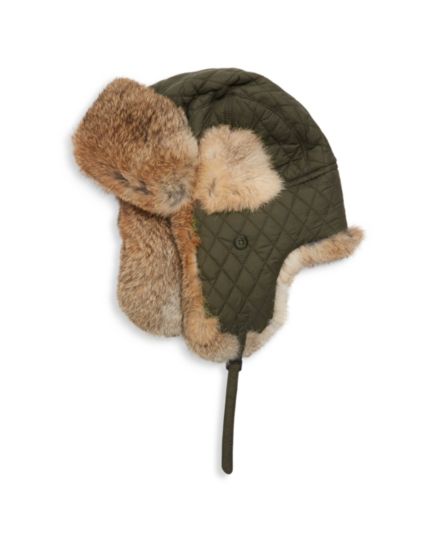 Солдатская шапка с меховой отделкой кролика Surell
