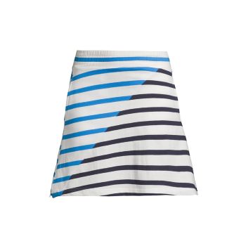 Whaler Two-Tone Stripe Cotton Miniskirt Addison Bay