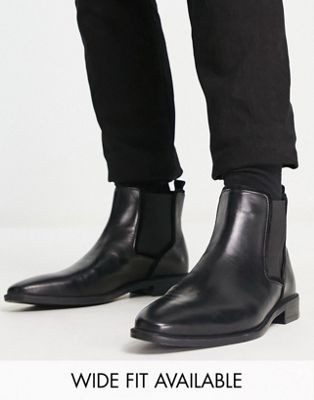 Черные кожаные ботинки челси ASOS DESIGN ASOS DESIGN