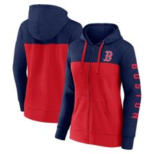 Women's Fanatics Branded Heather Navy/Red Boston Red Sox City Ties Hoodie Full-Zip Sweatshirt Fanatics