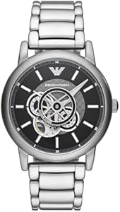 Emporio Armani Automatic Self-Winding Dress Watch with Stainless Steel Or Leather Band Emporio Armani