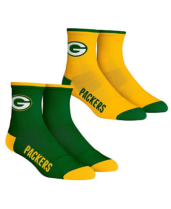 Men's Socks Green Bay Packers Core Team 2-Pack Quarter Length Sock Set Rock 'Em