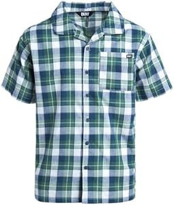 DKNY Boys' Shirt - Classic Fit Short Sleeve Button Down Shirt (Size: 4-20) DKNY