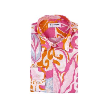 Льняная рубашка с принтом Flower Power Giuseppe Annunziata