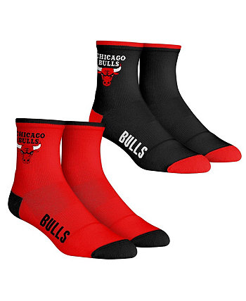 Молодежные носки для мальчиков и девочек, комплект из 2 носков длиной четверть длины Chicago Bulls Core Team Rock 'Em