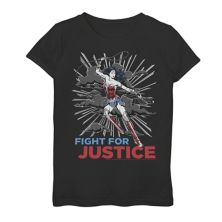 Футболка с плакатом и графикой DC Comics Wonder Woman Fight For Justice для девочек 7-16 DC Comics
