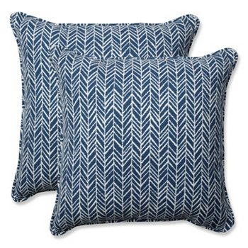 Чернильные синие декоративные подушки с рисунком "елочка" 18,5 ", набор из 2 шт. Pillow Perfect