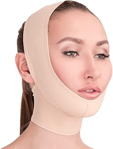 Post Surgical Chin Strap Bandage for Women - Neck and Chin Compression Garment Wrap - Face Slimmer, Jowl Tightening (S) V T VARITEKS