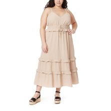 Juniors' Plus Size WallFlower Maxine Triangle Top Tiered Maxi Dress WallFlower