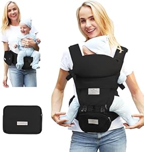 FRUITEAM 6-in-1 Baby Carrier with Waist Stool, One Size Fits All -Adapt to Newborn, Baby Hip Carrier for Breastfeeding, Infant & Toddler FRUITEAM