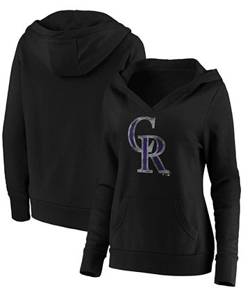 Толстовка-пуловер с V-образным вырезом и черным кроссовером Colorado Rockies Core Team больших размеров Fanatics