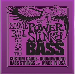 Электрические бас-гитарные струны Ernie Ball 2831 Power Slinky, никелированные, 55-110, круглая навивка для максимального звучания Ernie Ball