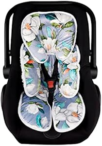 SWESEN Baby Carseat Head & Body Support, Infant Headrest Cushion, Newborn Car Seat Insert for Strollers, Bouncers, Swing, Pink Floral SWESEN