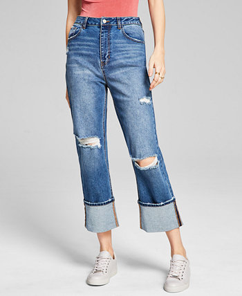 Женские прямые джинсы с высокой посадкой и манжетами, созданные для Macy's And Now This