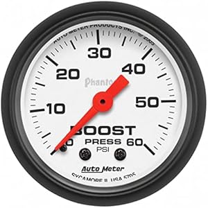 AutoMeter Boost Gauge Phantom 52mm 0-60 PSI Mechanical KarParts360