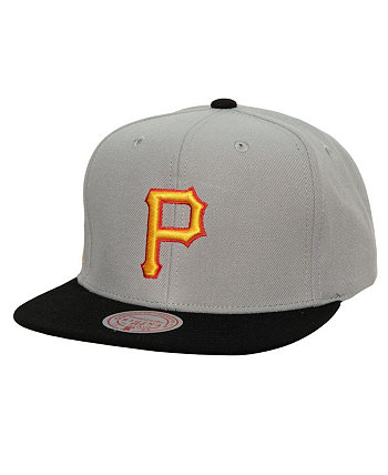 Men's Gray Pittsburgh Pirates Cooperstown Collection Away Snapback Hat Mitchell & Ness