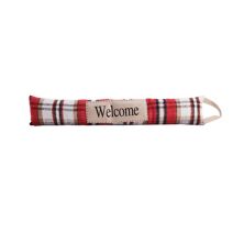 Elements Red Plaid Welcome Draft Floor Decor Elements