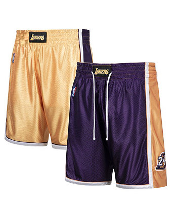 Мужские двусторонние шорты Los Angeles Lakers Authentic золотистого и пурпурного цвета с изображением Коби Брайанта Mitchell & Ness