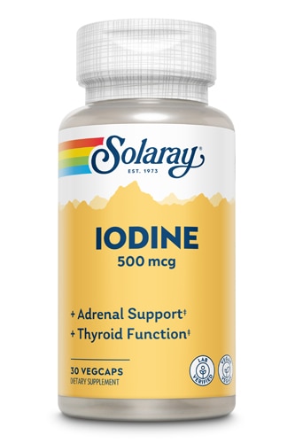 Йод Solaray -- 500 мкг -- 30 вегетарианских капсул Solaray