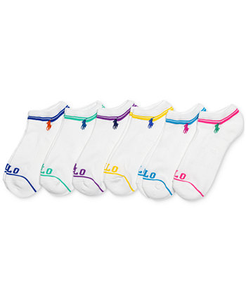 Женские 6-шт. Носки до щиколотки с цветным логотипом в стиле поп Polo Ralph Lauren