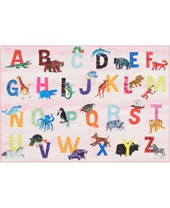 Elementary Alphabet Decorative Pink 4'11" x 6'6" Area Rug Eric Carle
