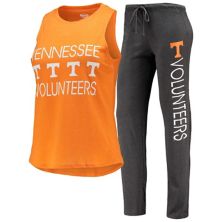 Женские модели Concepts Sport Charcoal/Tennessee Orange Майка Tennessee Volunteers &amp; Брюки для сна Unbranded