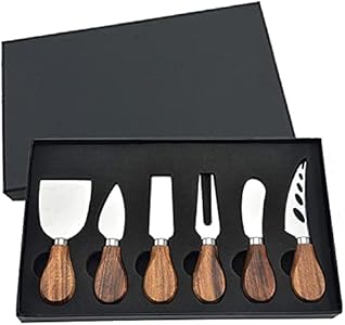 4Pcs Cheese Knife Set - Stainless Steel Cheese Knives with Acacia Wood Handle - Charcuterie Knife Set for Party and Holiday KT-GARY