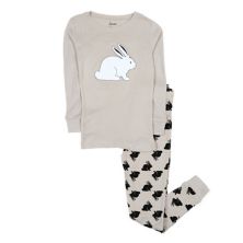 Детская хлопковая пижама из двух предметов Leveret Bunny, серая Leveret