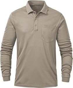 Мужская Поло рубашка Tyhengta Long Sleeve Quick Dry Athletic Performance Shirts Pique Golf Shirt Tyhengta