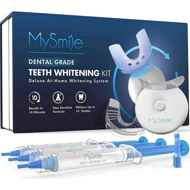 MySmile Teeth Whitening Kit with 5-LED Light, Non-Sensitive Teeth Whitening Gel,10 Min Remove Stains MySmile