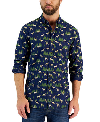 Мужская рубашка с длинным рукавом Deer Mountain, созданная для Macy's Club Room