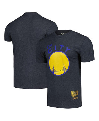 Мужская и женская угольная футболка с логотипом Golden State Warriors Hardwood Classics MVP Throwback Mitchell & Ness