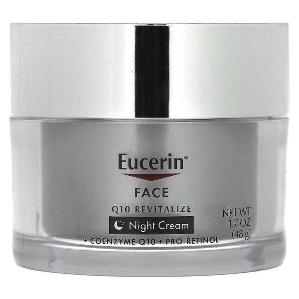 Face, Q10 Revitalize, ночной крем, без отдушек, 1,7 жидк. унции (48 г) Eucerin