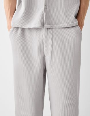 Bershka plisse pants in gray - part of a set Bershka