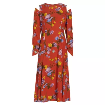 Платье миди с цветочным принтом Holland и шелковой смесью Elie Tahari