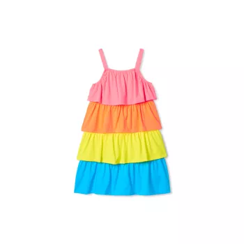 Неоновое радужное многоуровневое платье для маленьких девочек и девочек Hatley