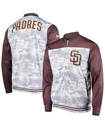 Мужская коричневая куртка San Diego Padres Camo с молнией во всю длину Stitches