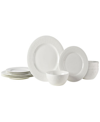 Набор столовой посуды Ashlyn Vegan, устойчивый к костной крошке, 12 предметов, сервиз на 4 персоны MIKASA