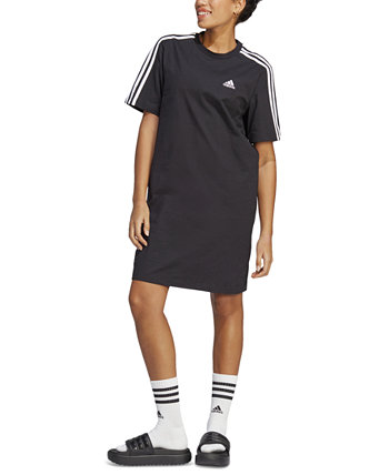 Женское платье-футболка бойфренда Active Essentials из одинарного джерси с 3 полосками Adidas