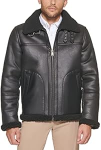 Tommy Hilfiger Men's Faux Shearling Aviator Jacket Tommy Hilfiger