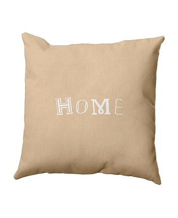 Домашняя 16-дюймовая серо-коричневая декоративная подушка с принтом слов E by Design