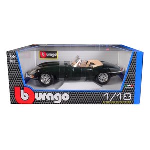 1961 Jaguar E Type Convertible Green 1/18 Diecast Model Car by Bburago Bburago