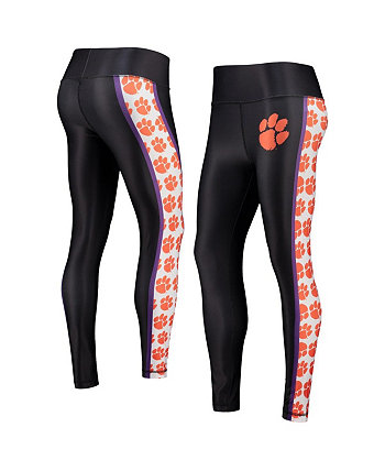 Женские черные леггинсы Clemson Tigers Dormer с эластичным поясом и логотипом Concepts Sport