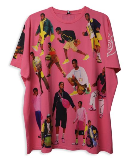 Розовая хлопковая футболка оверсайз с рисунком Loewe LOEWE